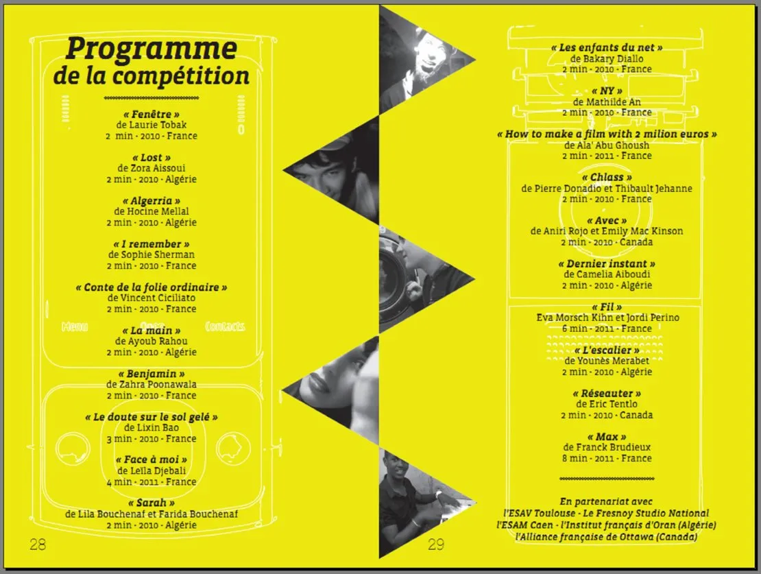 Festival Caméras Mobiles 's 2011 program. © Benoît Labourdette.