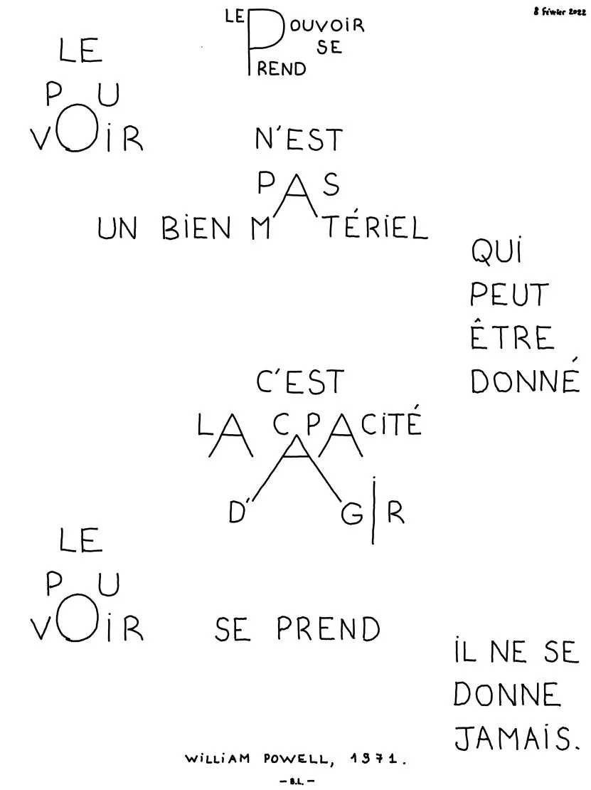 Le pouvoir se prend. © Benoît Labourdette.
