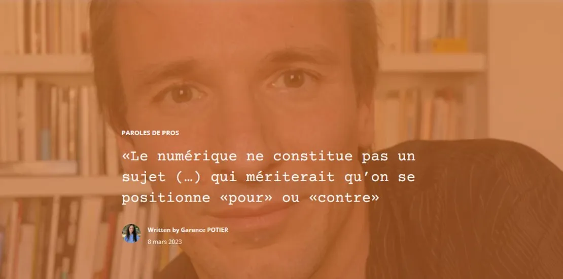 TMNLab: “Digital technology is not a subject that deserves a position for or against...” - Benoît Labourdette . © Benoît Labourdette.