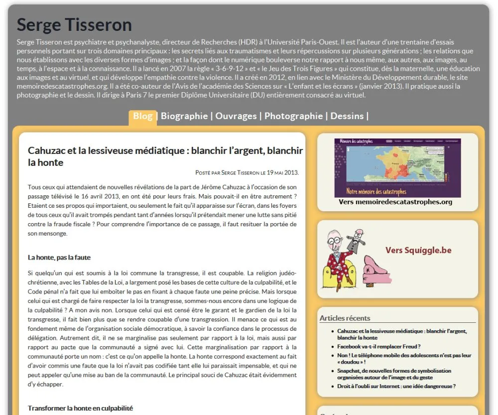 www.sergetisseron.com website - 8 © Benoît Labourdette 2012.
