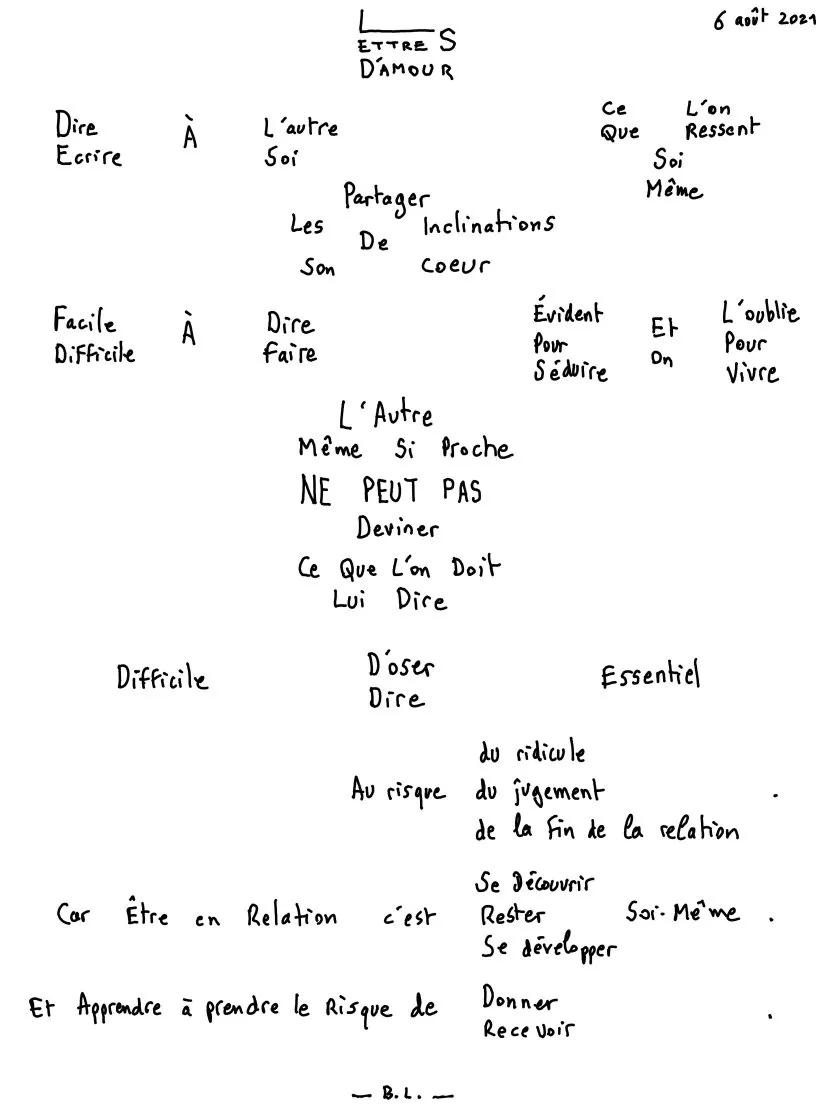 Lettres d'amour. © Benoît Labourdette.