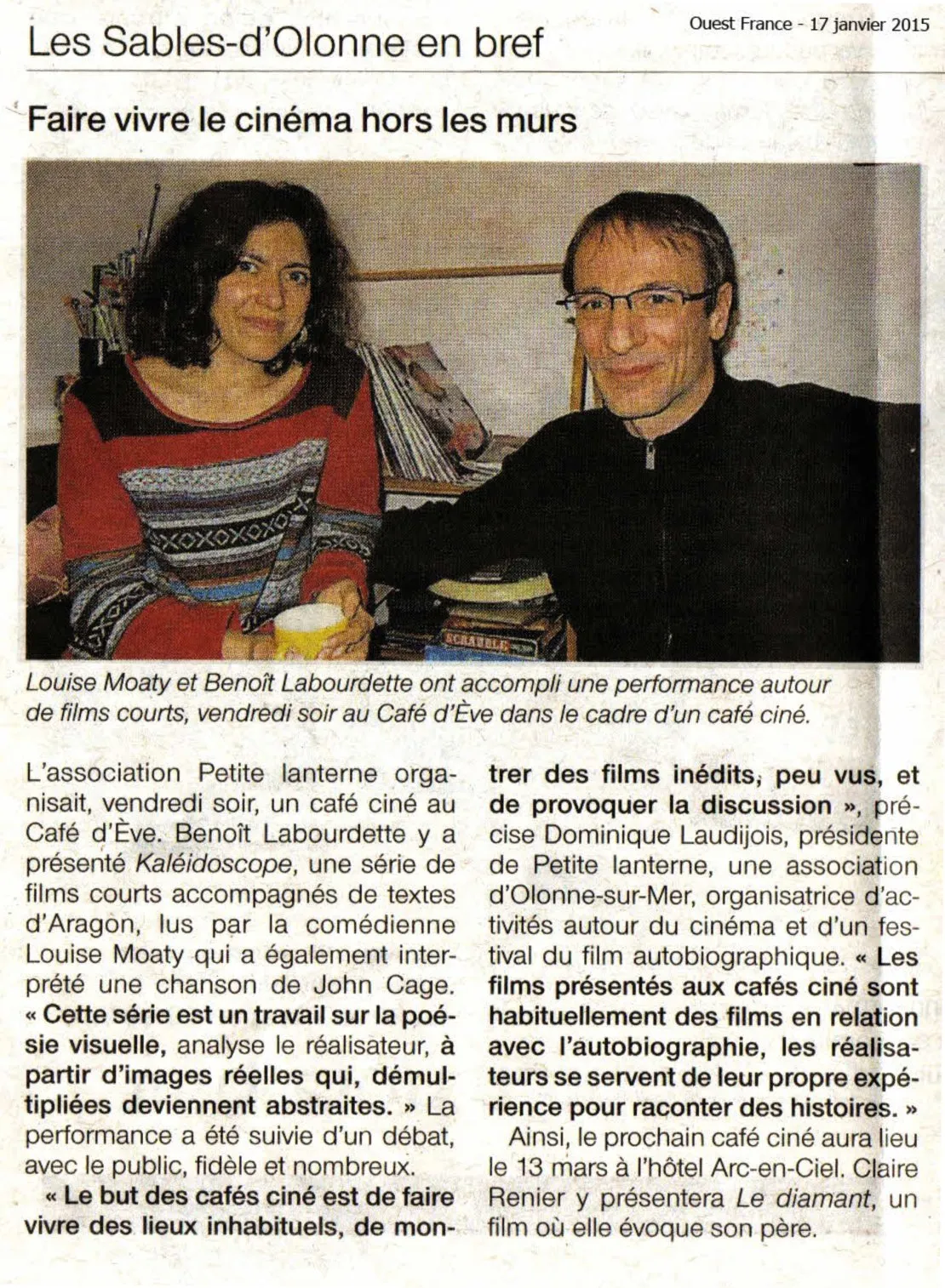 Ouest France : Make live movies outside the walls. © Benoît Labourdette.