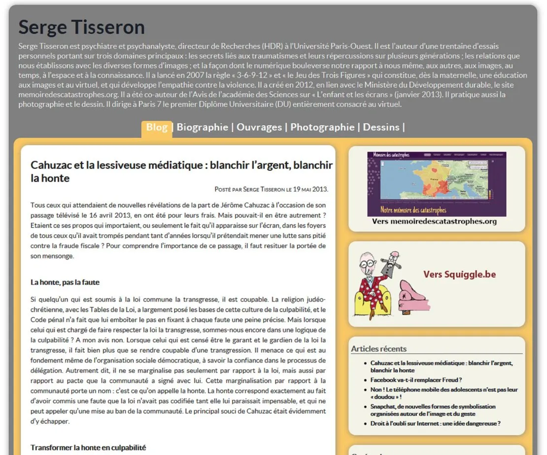 www.sergetisseron.com website. © Benoît Labourdette.