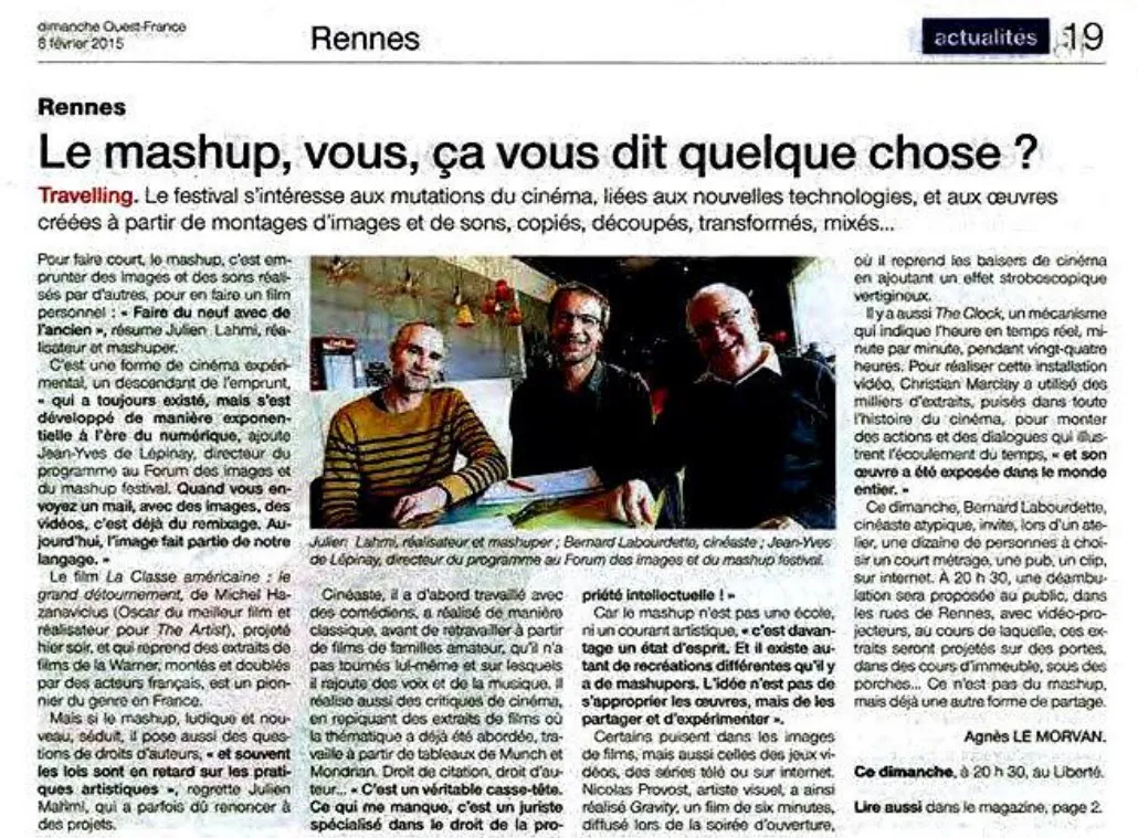 Ouest France Ille-et-Vilaine : Le mashup, ça vous dit quelque chose ?. © Benoît Labourdette.