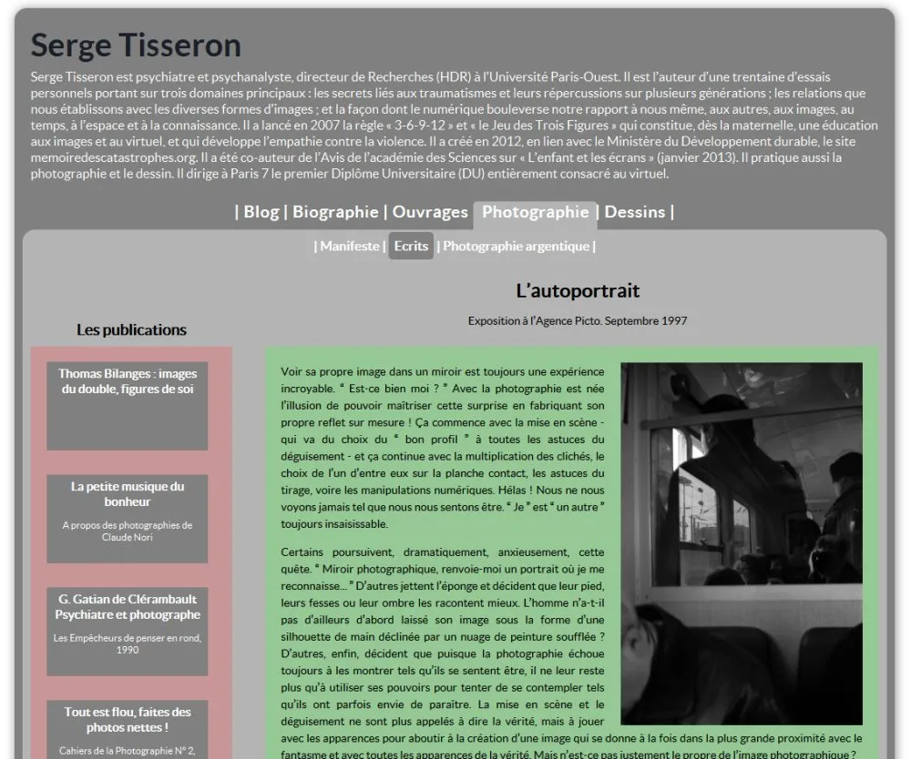 www.sergetisseron.com website - 2 © Benoît Labourdette 2012.