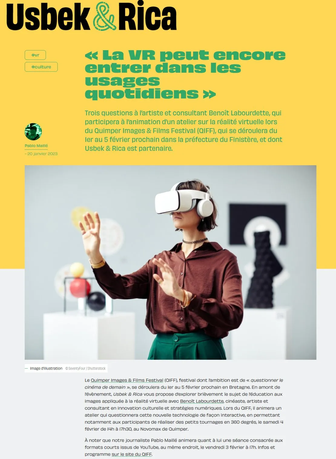 « La VR peut encore entrer dans les usages quotidiens ». © Benoît Labourdette.