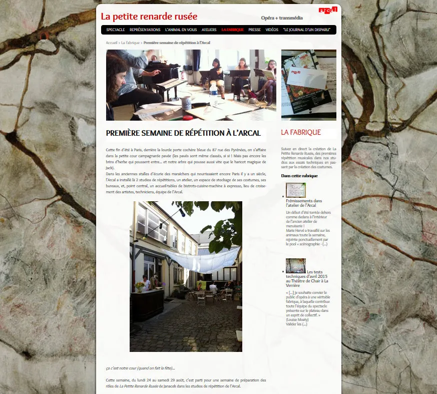 Site web Opéra La petite renarde rusée - 5 © Benoît Labourdette 2015.