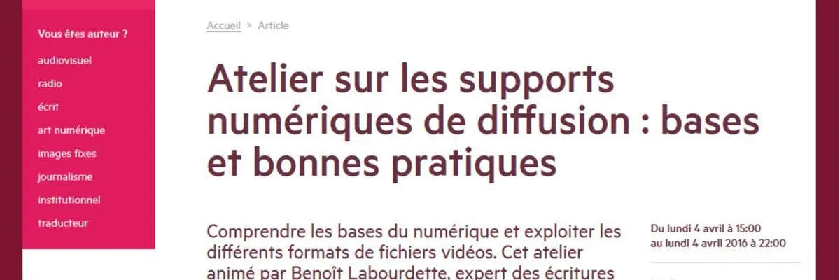 SCAM : “Workshop about Digital Media Diffusion : basics and best practices”
