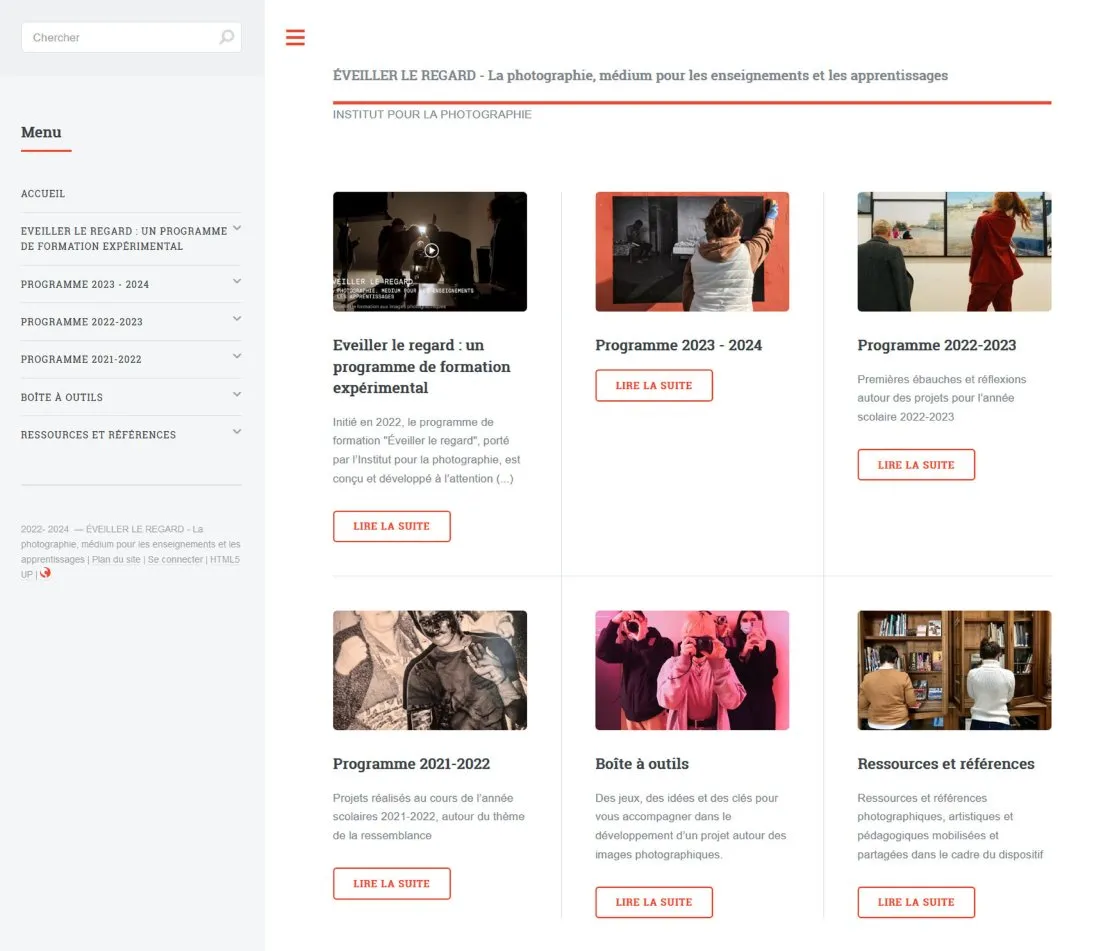 “Awakening the eye” web platform. © Benoît Labourdette.