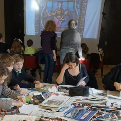 Les Lilas town: day of cut paper films