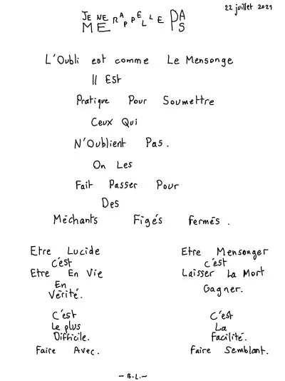 Je ne me rappelle pas