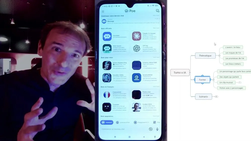 Tutoriel de réalisation de films en collaboration avec des intelligences artificielles - 3 © Benoît Labourdette 2024.