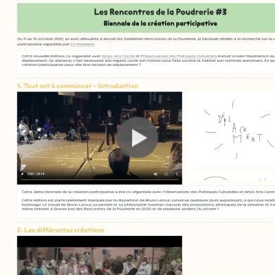 Online summary of the Meetings on participative creation 2022