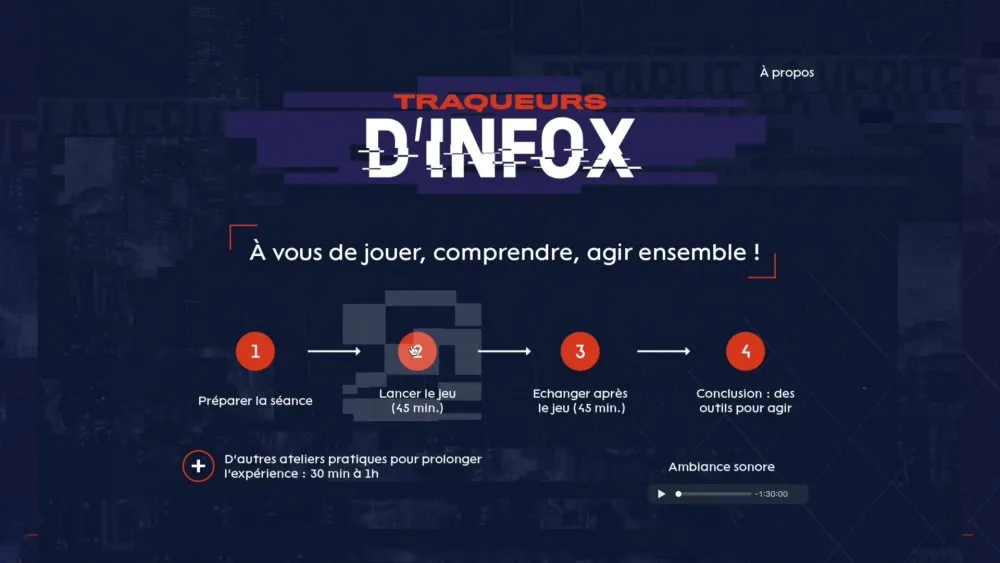 « Traqueurs d'Infox » : dispositif d'éducation aux médias par le jeu - © Benoît Labourdette 2020.