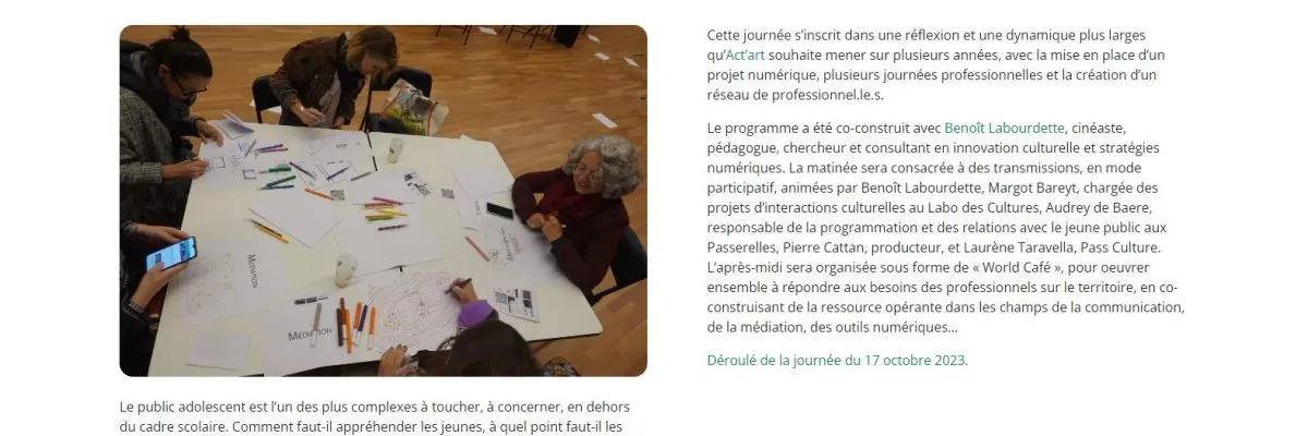 Website: Artistic and digital practices for young people