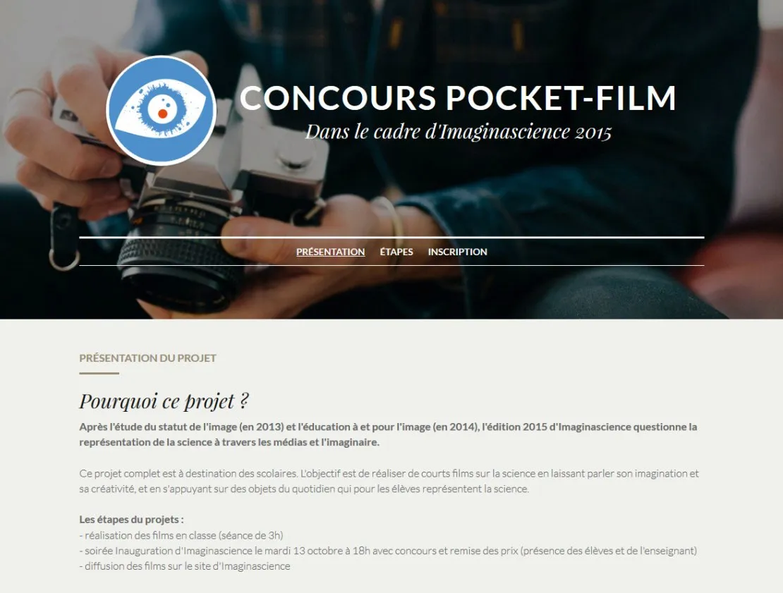 Organisation du concours Pocket Films - Imaginascience. © Benoît Labourdette.