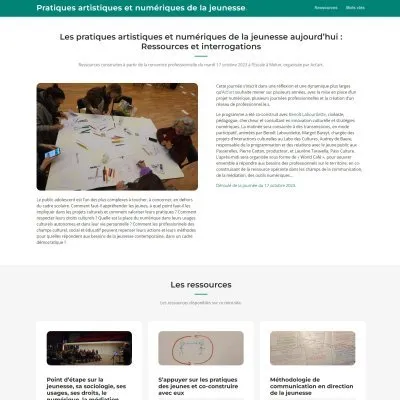 Site web : Pratiques artistiques et numériques de la jeunesse