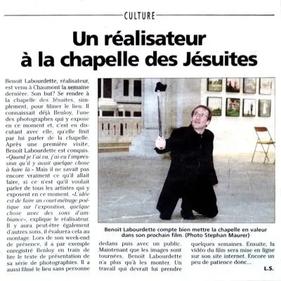 Le Journal de la Haute-Marne : « Un réalisateur à la chapelle des Jésuites »